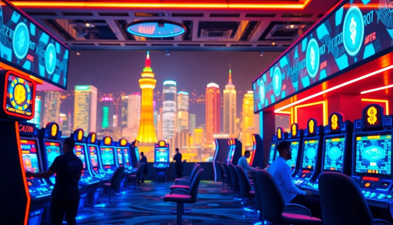 Jouer à des crypto casinos immersifs avec des jeux de lumière colorés et une ambiance dynamique.