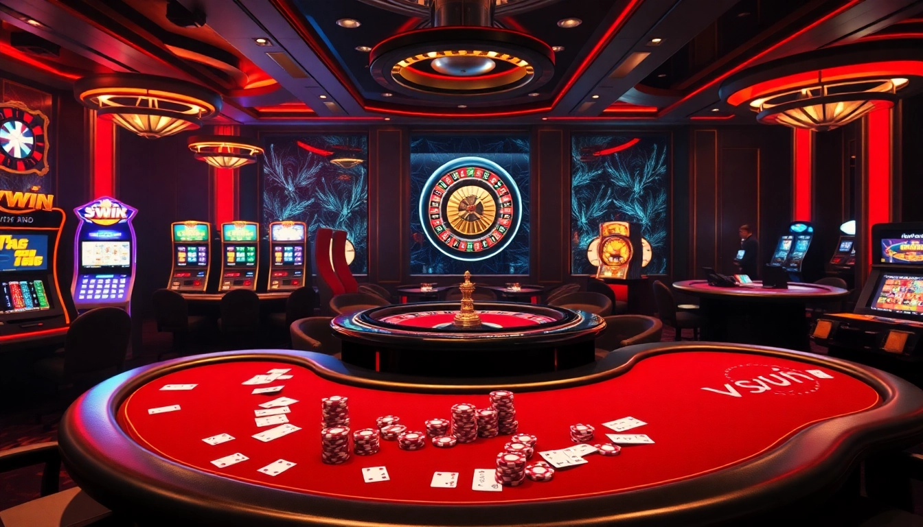 Experience thrilling gameplay at VSWIN with exciting poker tables and vibrant slot machines.