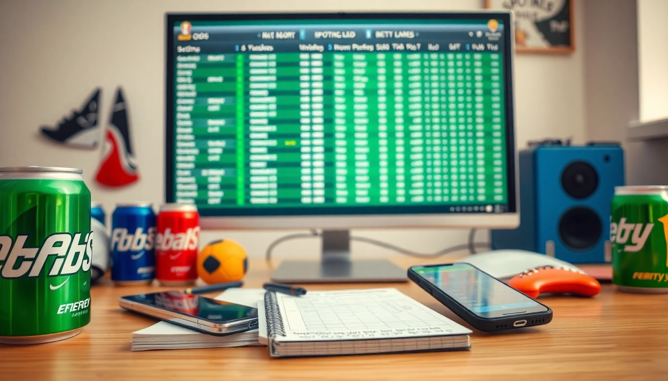 Analyzing site de paris sportifs on a laptop with sports odds and notes.