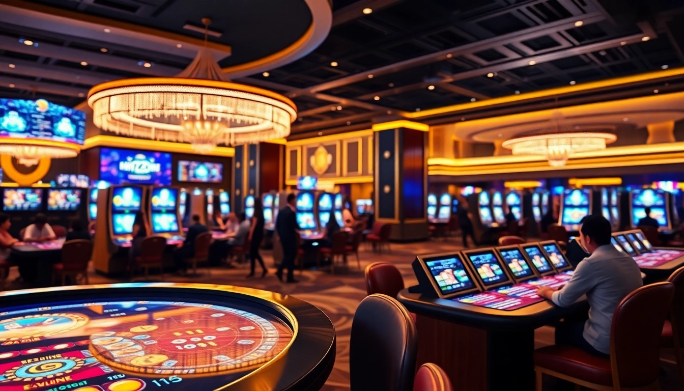 Découvrez les crypto casinos avec des joueurs engagés dans un cadre de casino élégant.