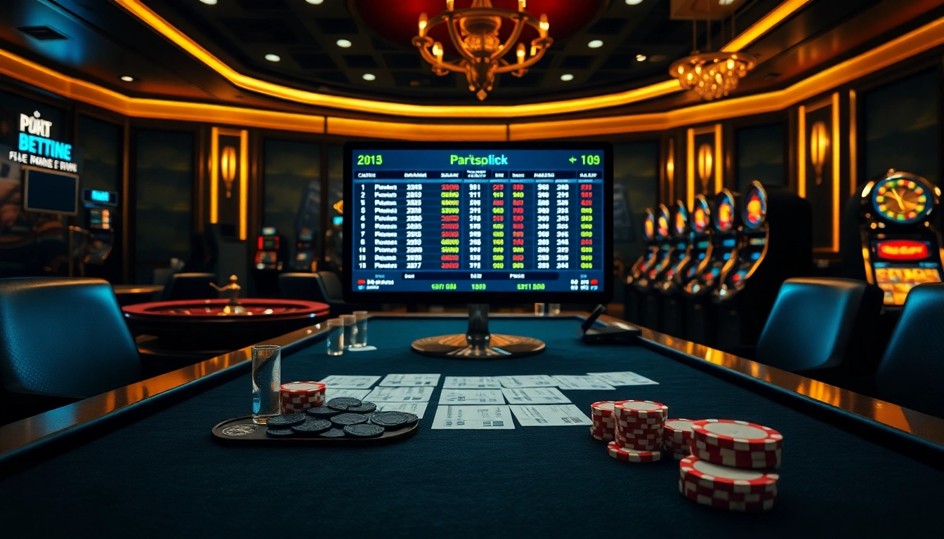 Betting on pari sportif crypto with a luxurious sportsbook interface and poker table.