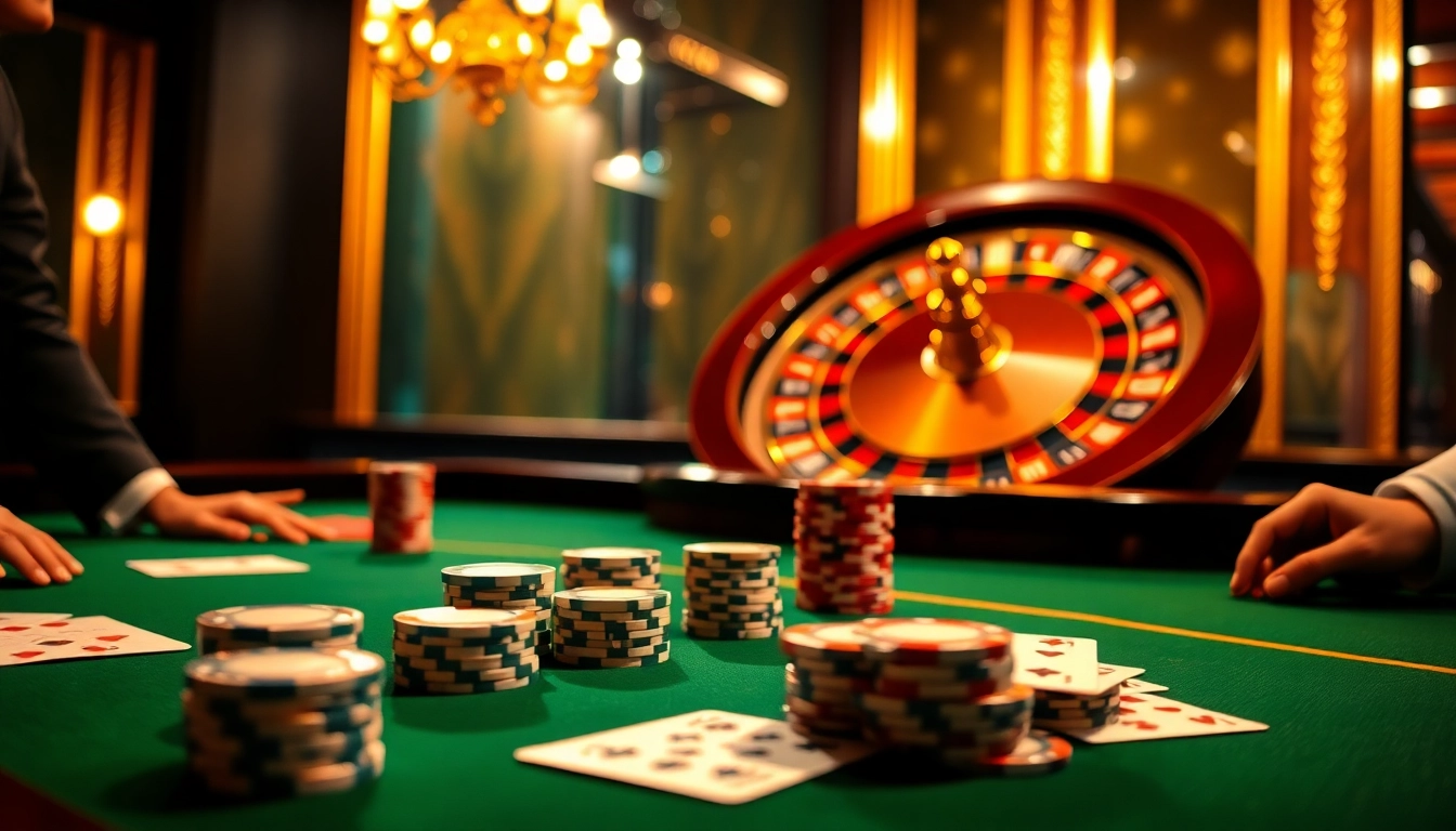 Experience the excitement of casino français bonus sans dépôt with vibrant poker tables, roulette wheels, and gaming action.