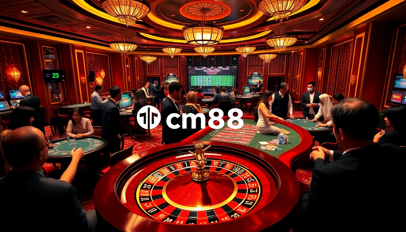 Action-packed gambling scene showcasing the dynamic features of nhà cái cm88 casino experience.