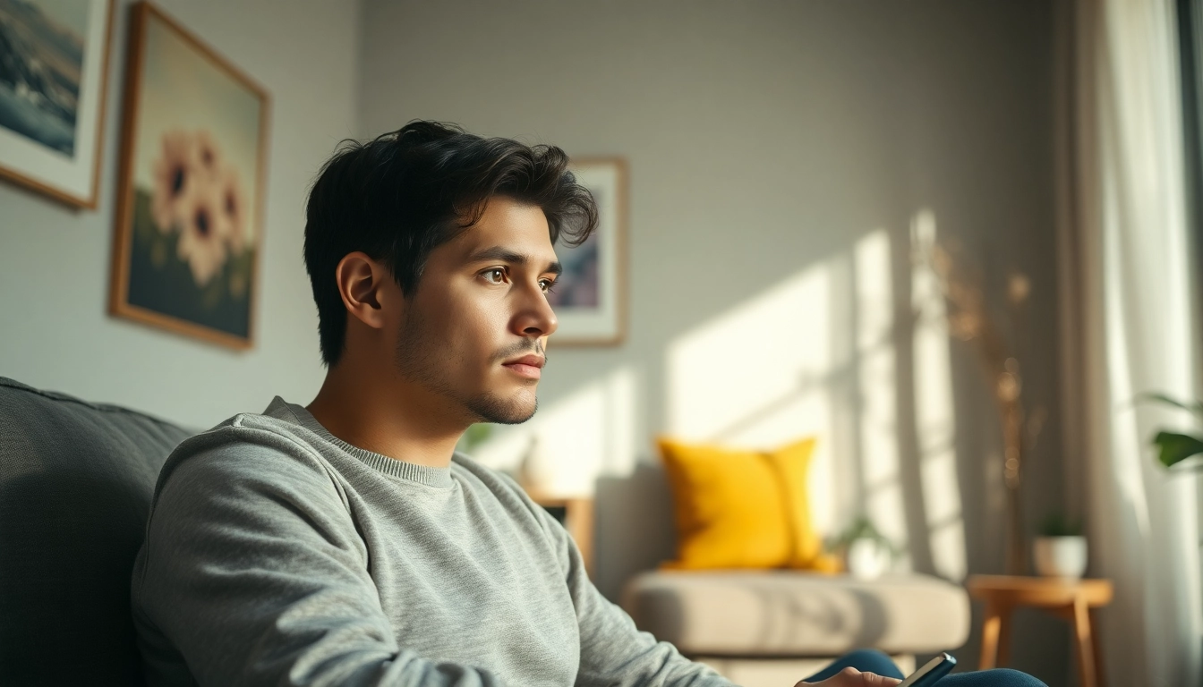 Capturing the essence of depression symptoms through an introspective individual in a therapy room.