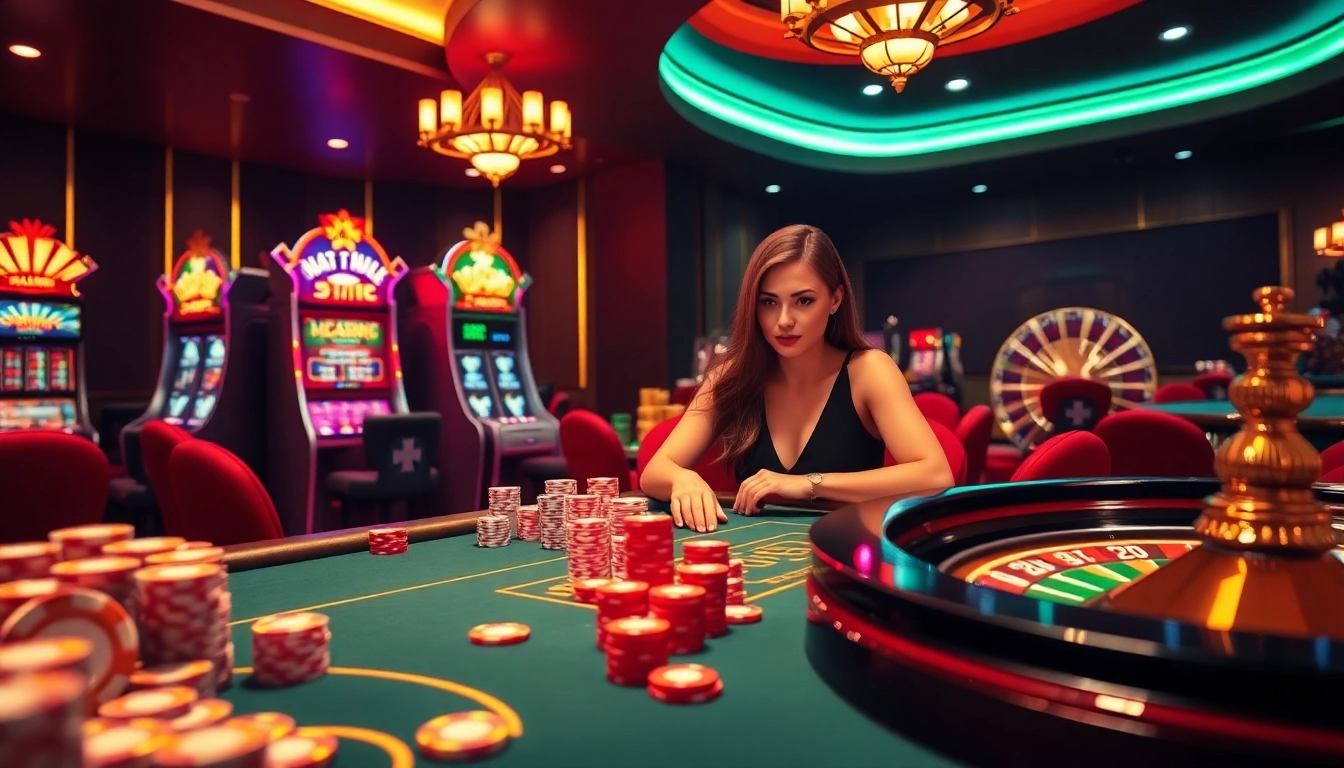 Players enjoy thrilling games at 78winn.co, featuring vibrant casino tables and exciting slot machines.