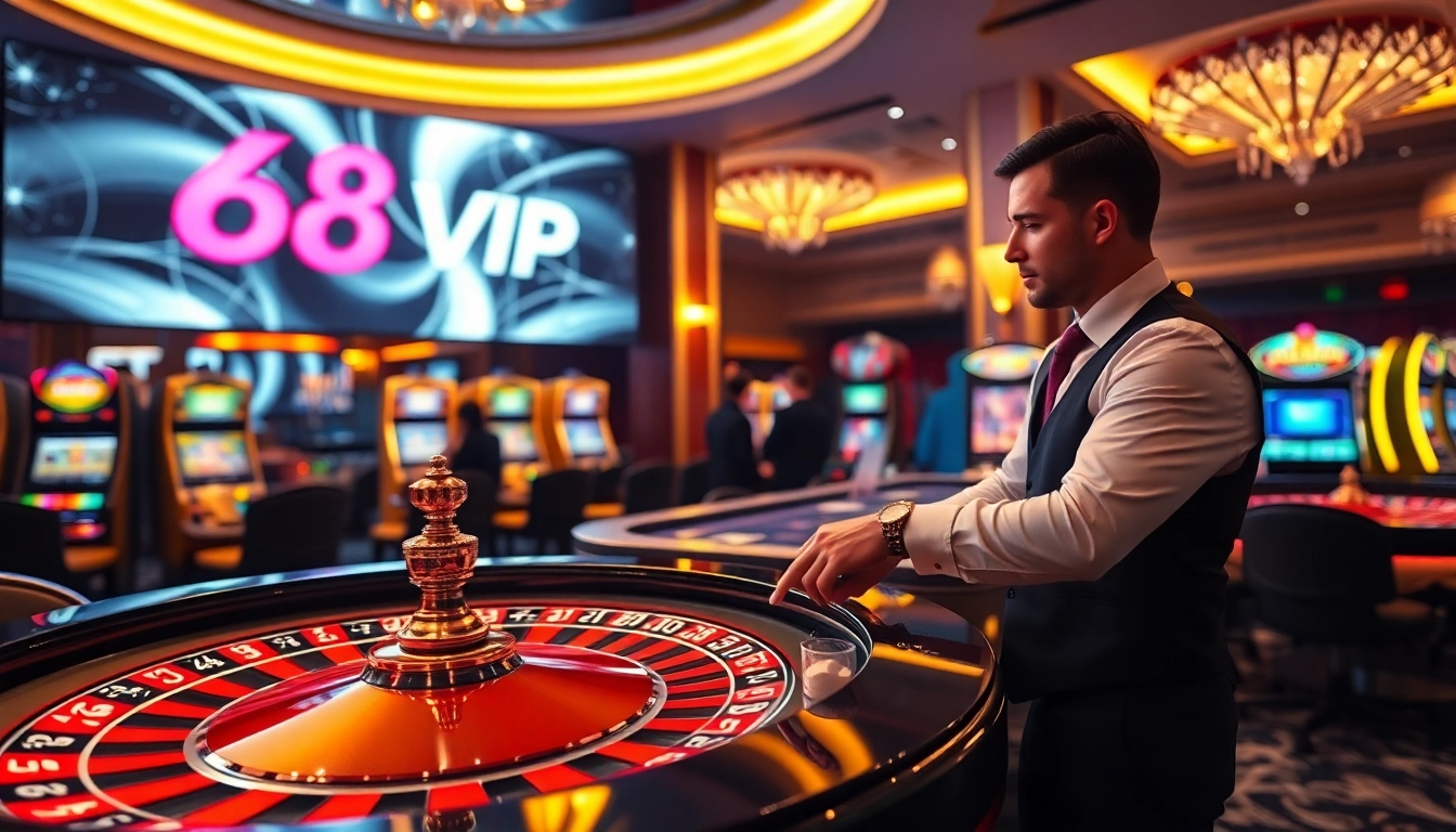 Experience thrilling gameplay at 68VIP with vibrant colors and engaging casino elements.