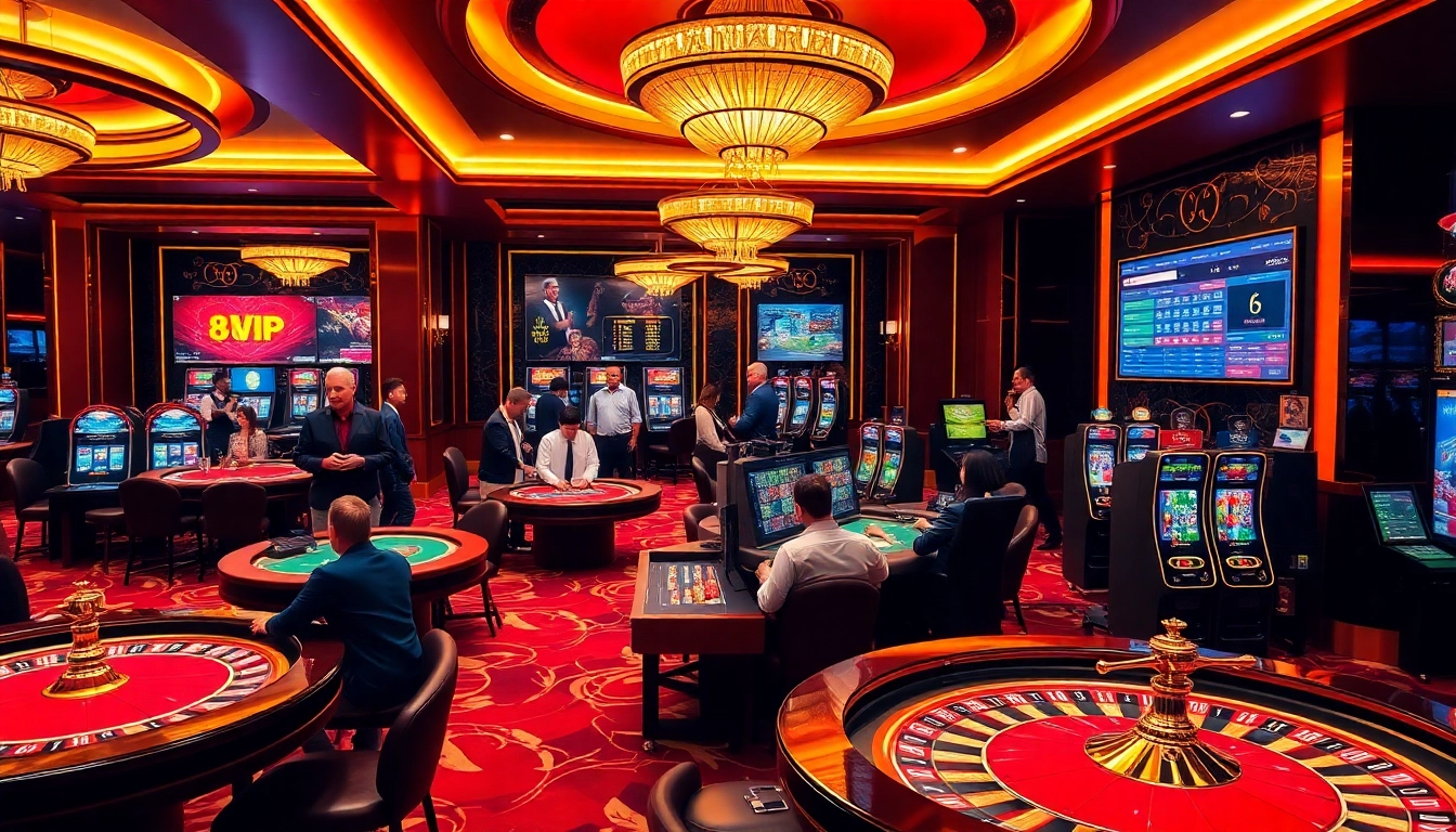 Experience the thrill of Đăng Nhập Nhà Cái 68VIP in a vibrant casino scene with engaging players.